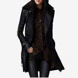 Nicole - Elegant Faux Leather Coat