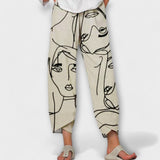 Amelia - Art Print Linen Pants