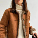 Vera - Button Faux Leather Coat